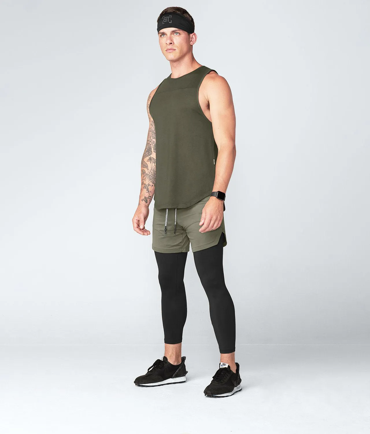 1600 . Viscose Regular-Fit Tank Top - Military Green