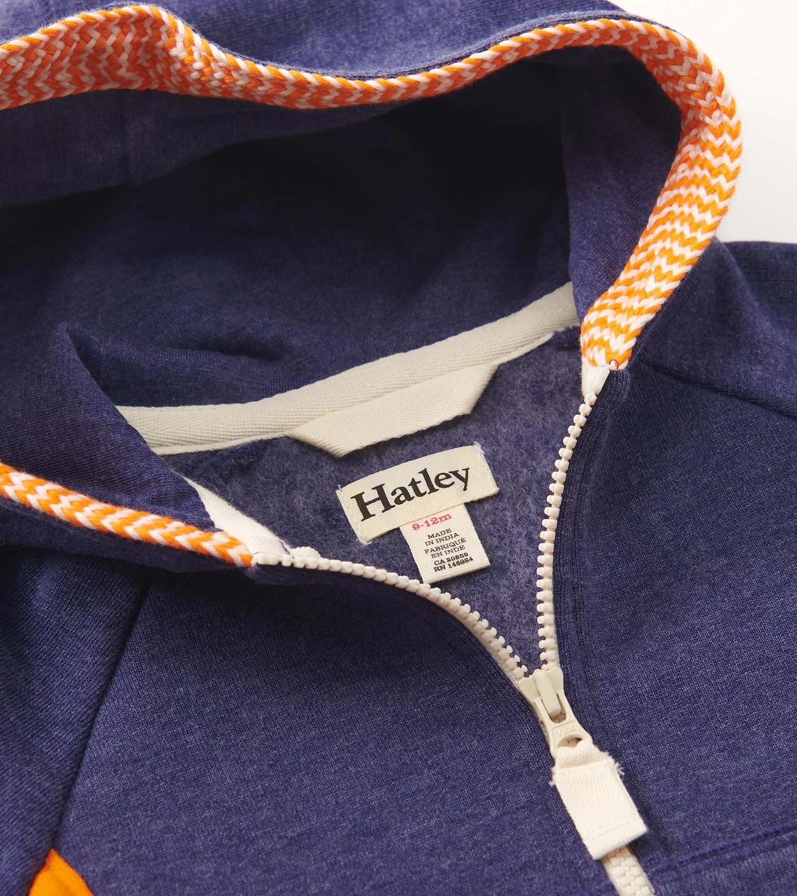 Boys Orange Stripe Hoodie