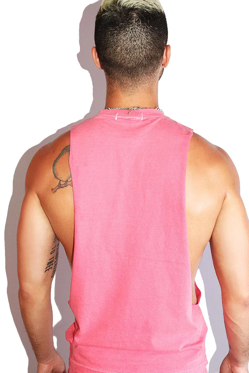 Cam Boy Vintage Low Arm Shedder Tank- Red