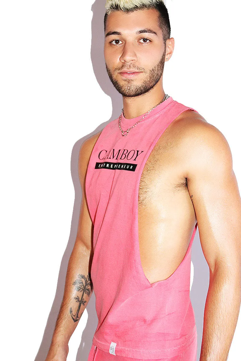 Cam Boy Vintage Low Arm Shedder Tank- Red