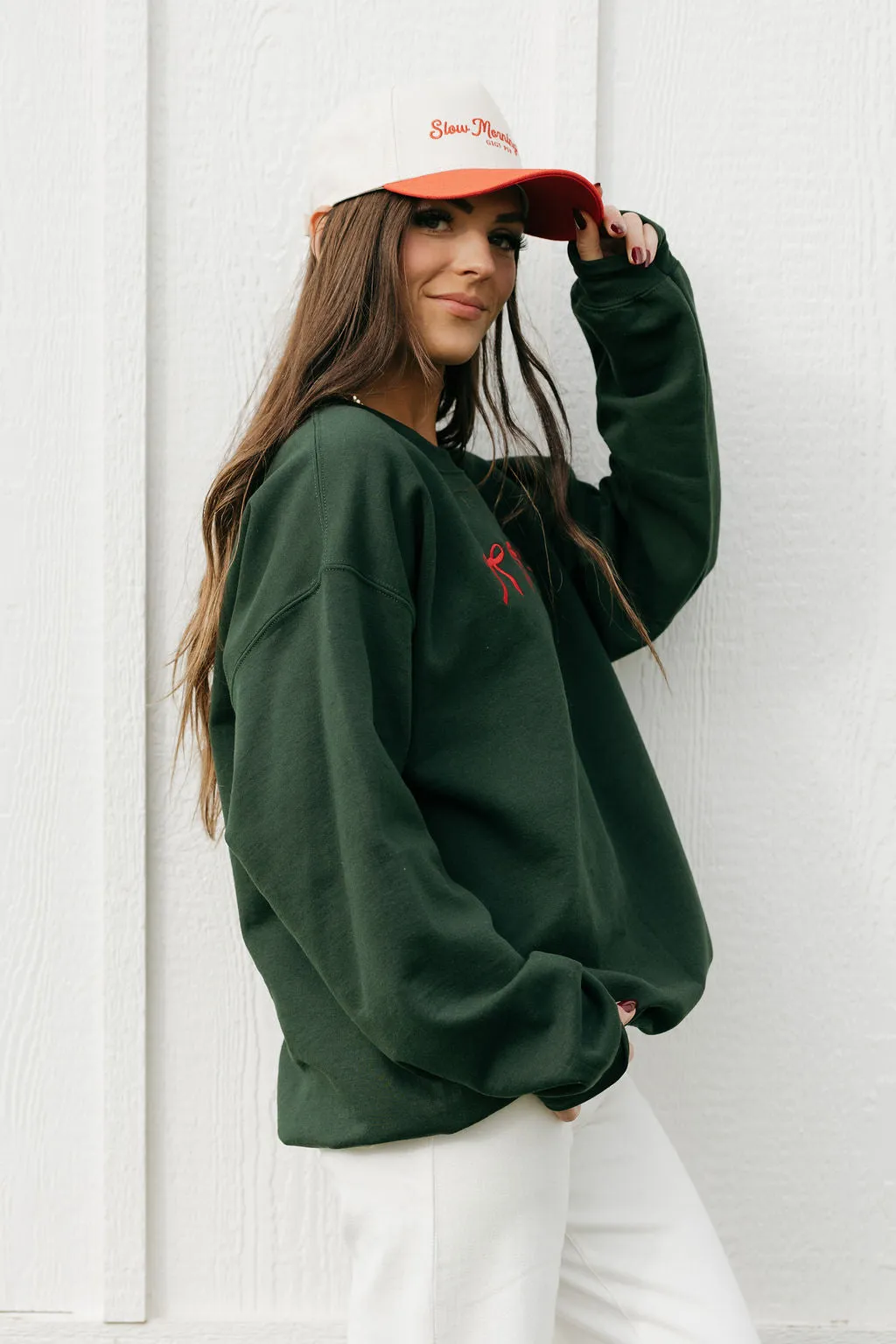 Christmas Bows Pullover-Pine
