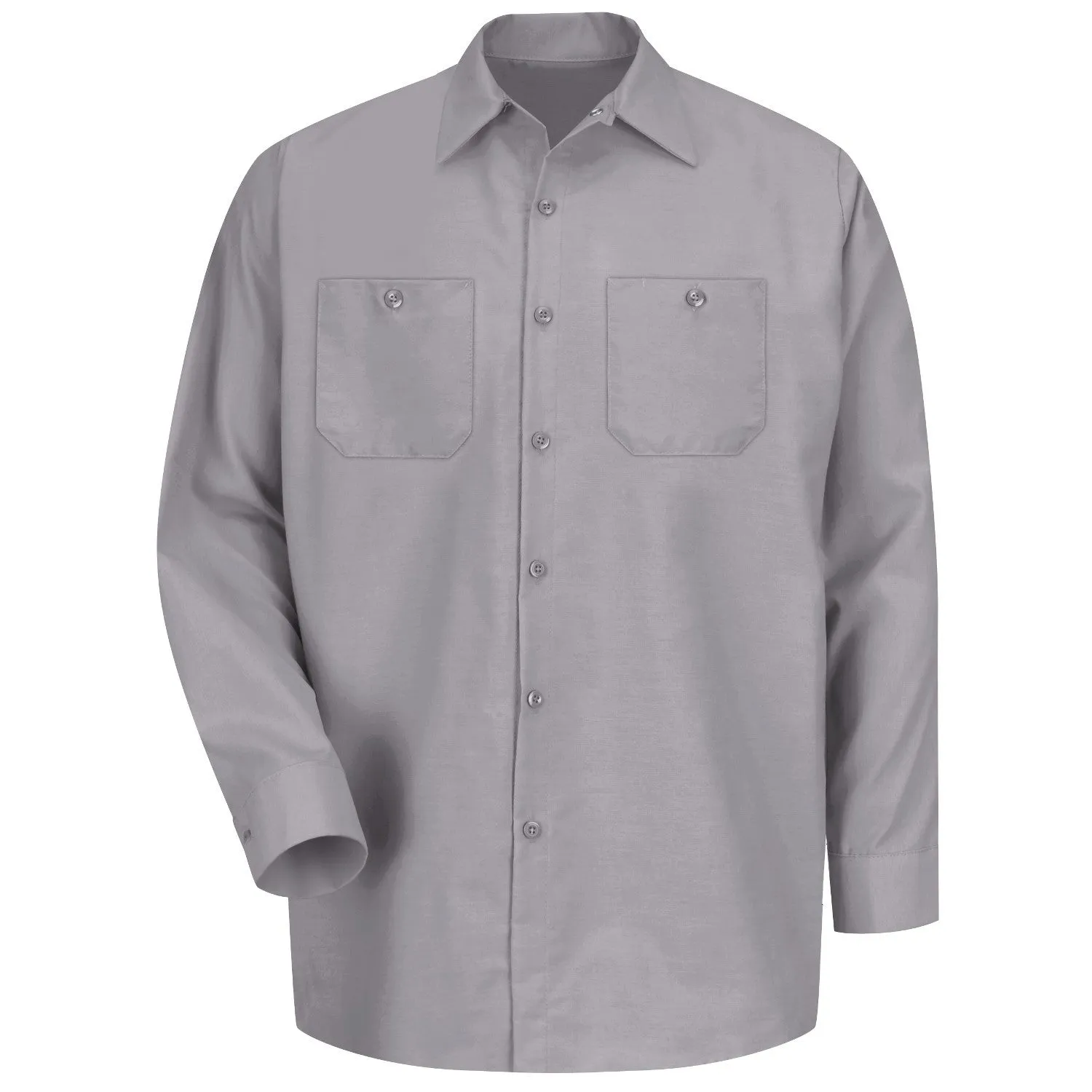 Industrial Work Shirt Long Sleeve - Silver Gray