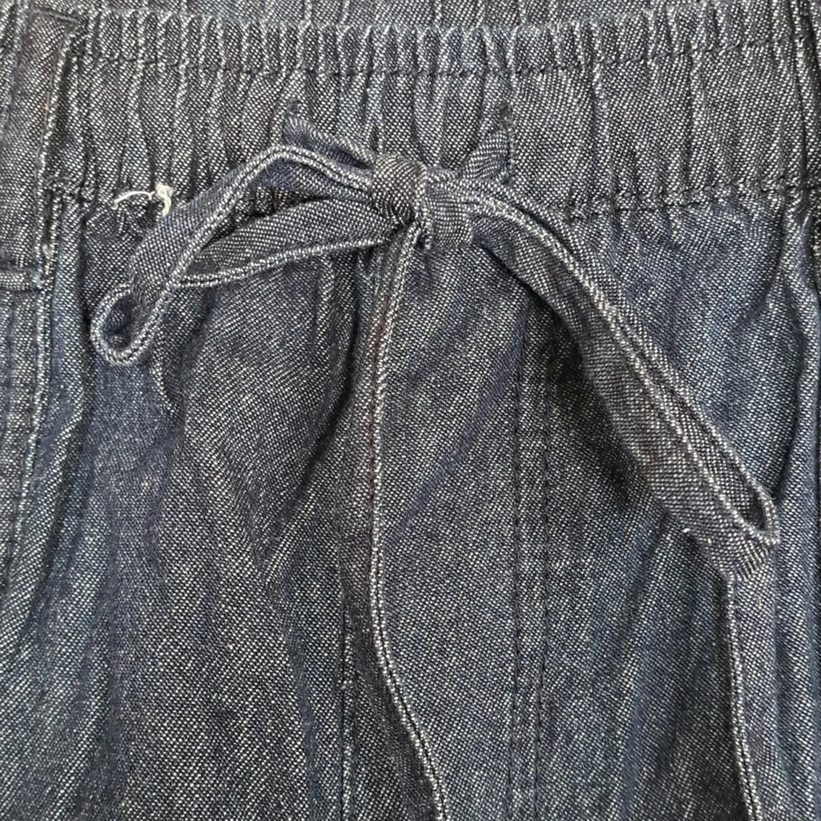 Karen Scott Cotton Drawstring Denim Capri Pants XL