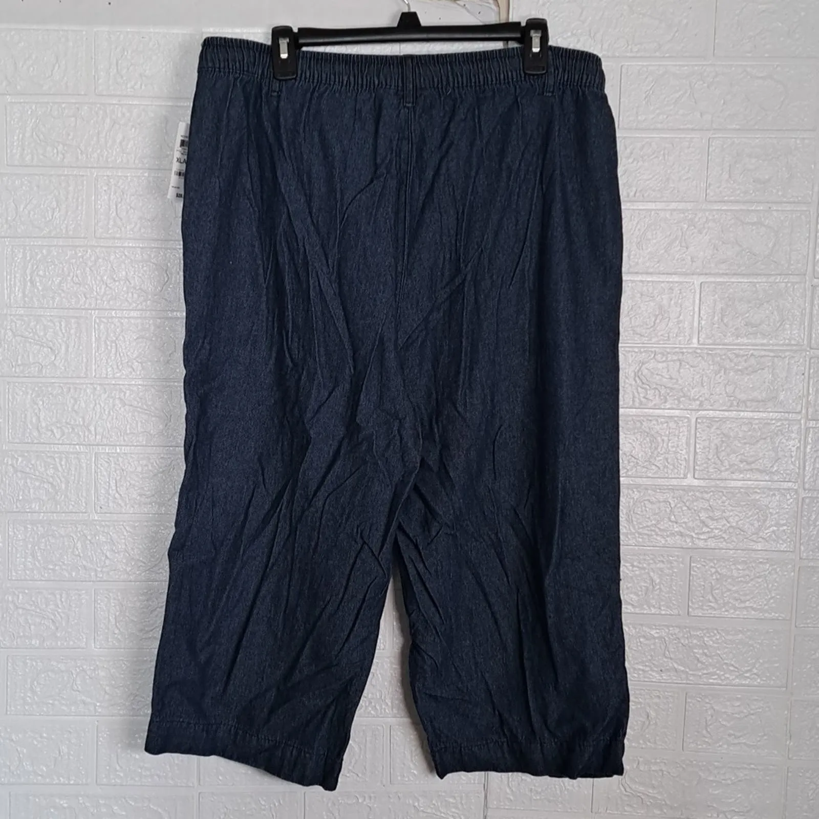 Karen Scott Cotton Drawstring Denim Capri Pants XL