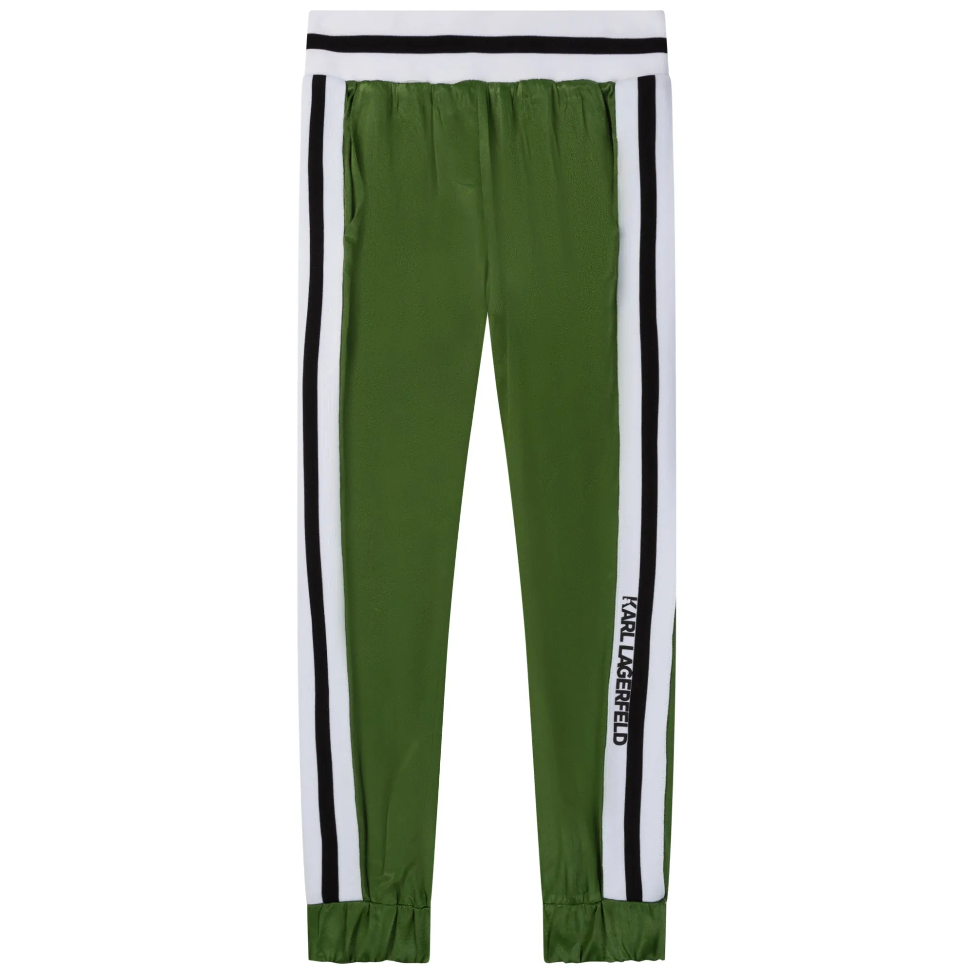 Karl Lagerfeld Mens Designer Green Track Pants