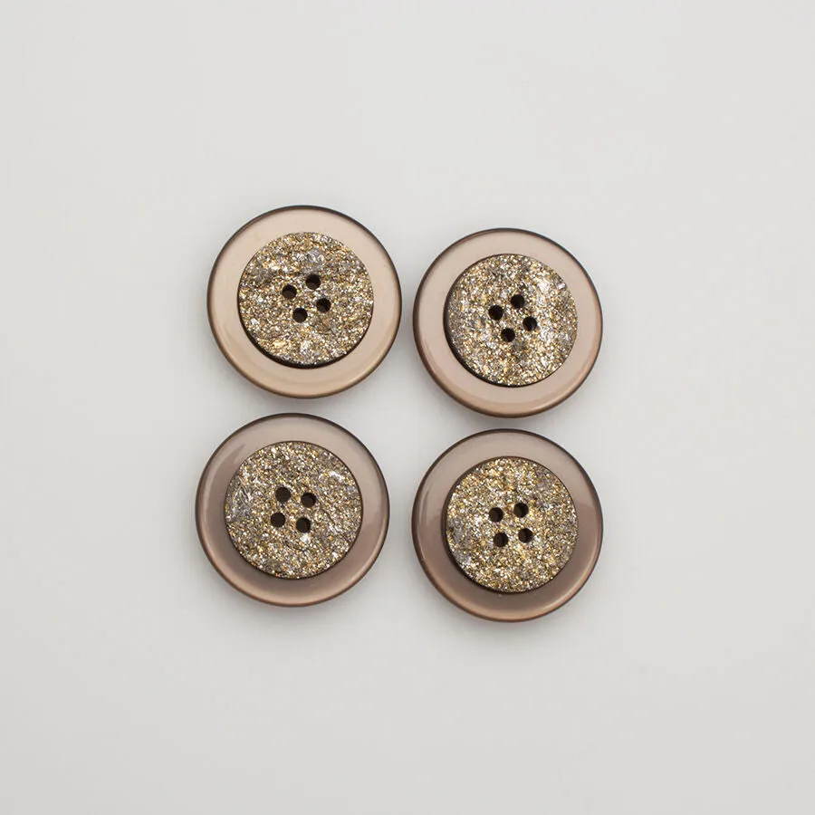 Large Brown Metallic Stone Button