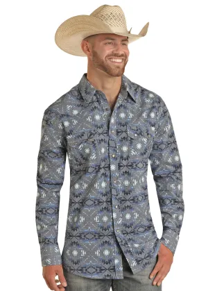 Men's Rock & Roll Aztec Print Flex Snap Shirt