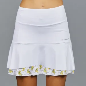 Mini Lemons Long Skort (white / print)