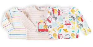 MINOTI Boys Long Sleeve Top 3-Pack Cars (0-6mths)