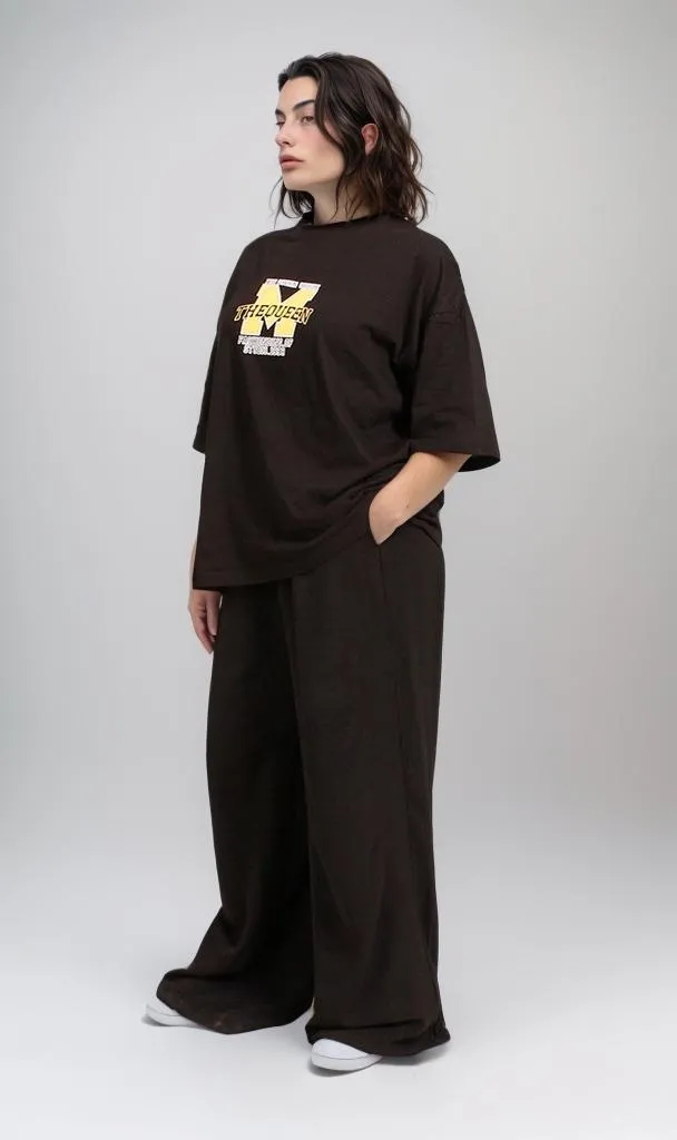 O181672 - Graphic Printed Oversized T-Shirt - Black