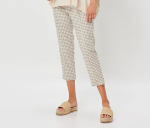 Pant Cigar Capri Gingham Camel Valia