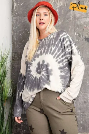 Plus Size Long Sleeve Special Washed Poly Rayon Plus Size Knit Top
