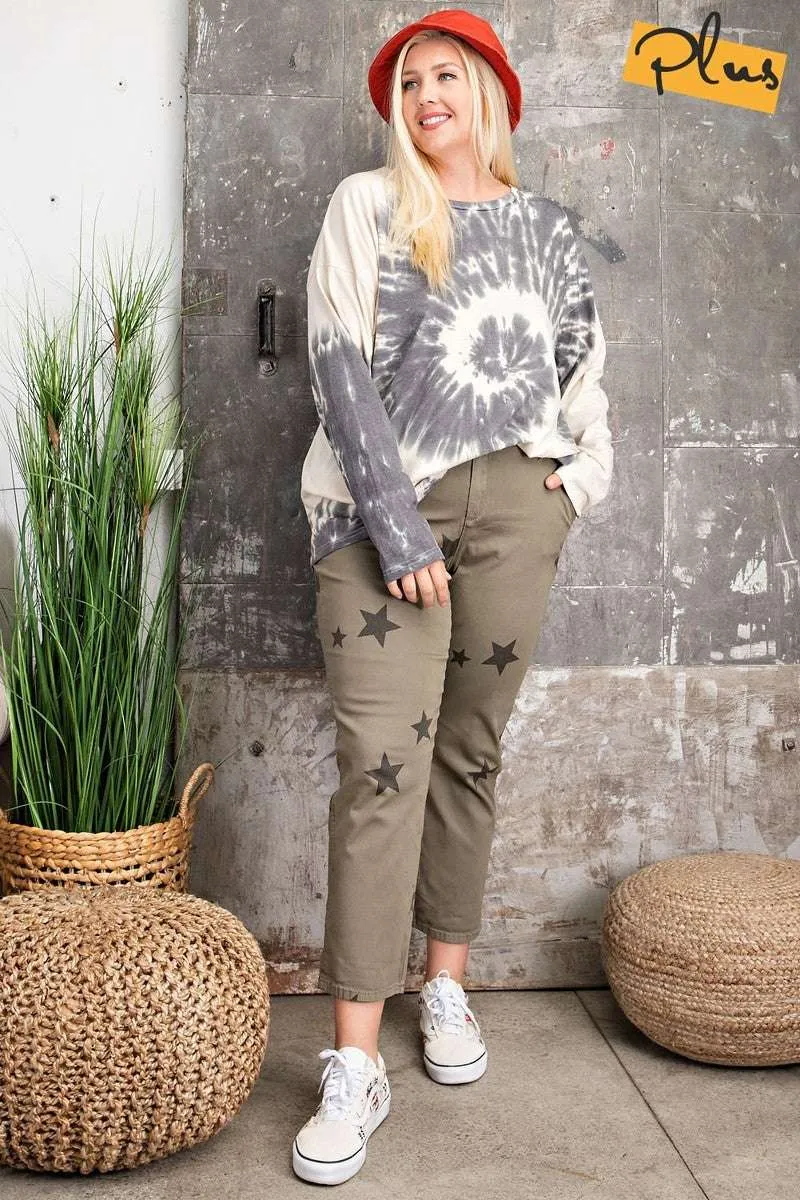 Plus Size Long Sleeve Special Washed Poly Rayon Plus Size Knit Top