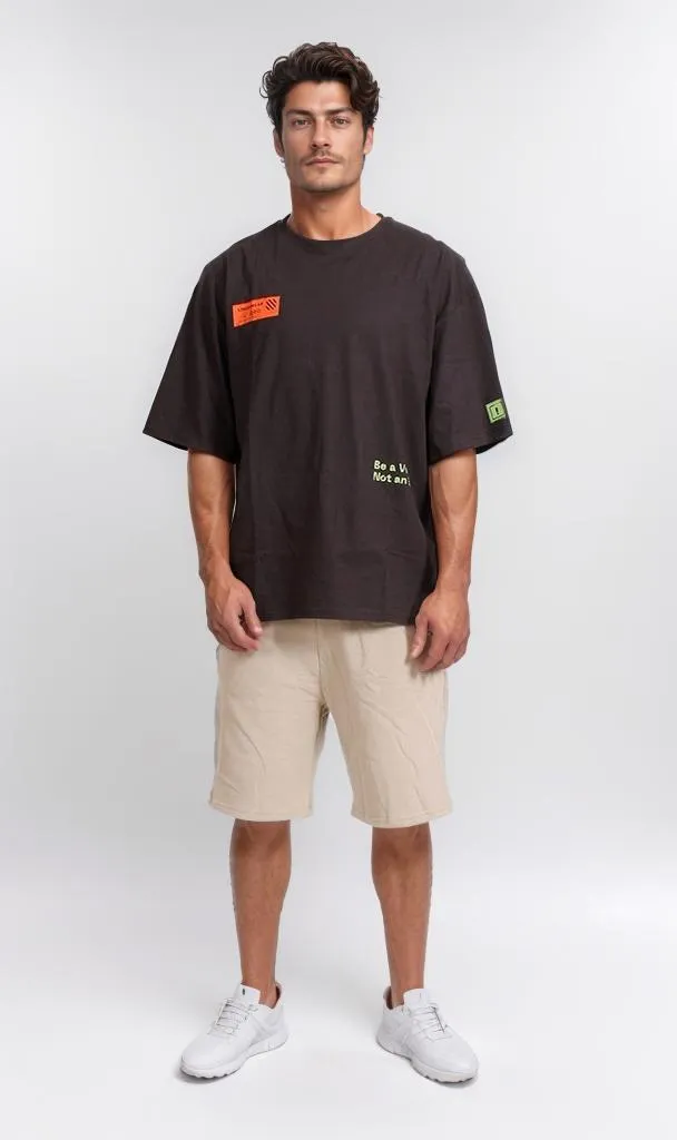R205840 -Graphic Oversized T-Shirt - Black