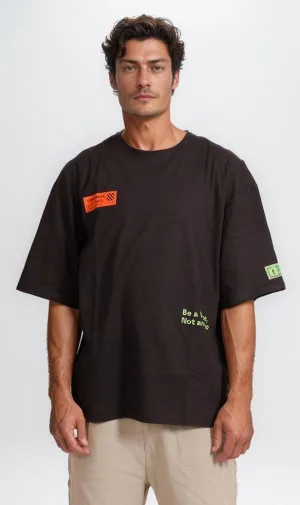 R205840 -Graphic Oversized T-Shirt - Black