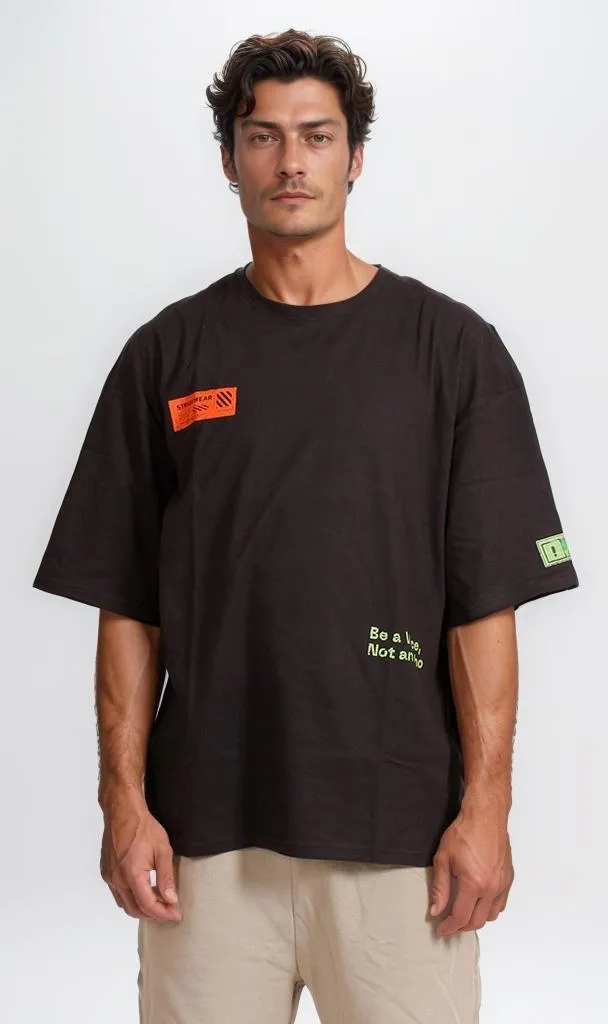 R205840 -Graphic Oversized T-Shirt - Black