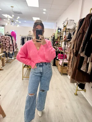 Solid Ribbed Knit Cardigan
