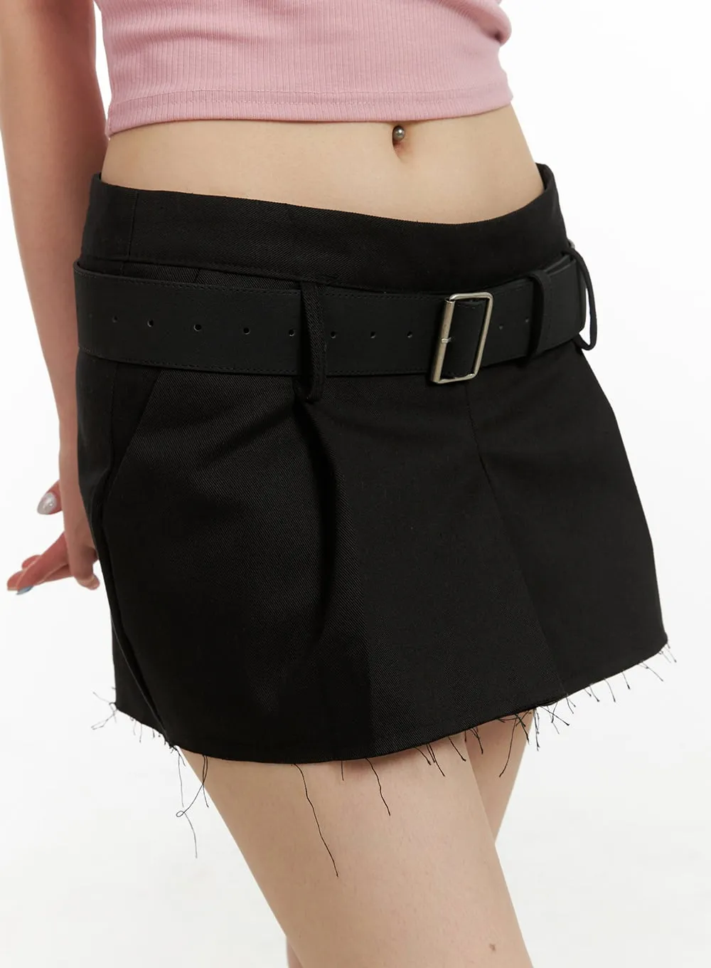 Solid Suede Buckle Belt CU425