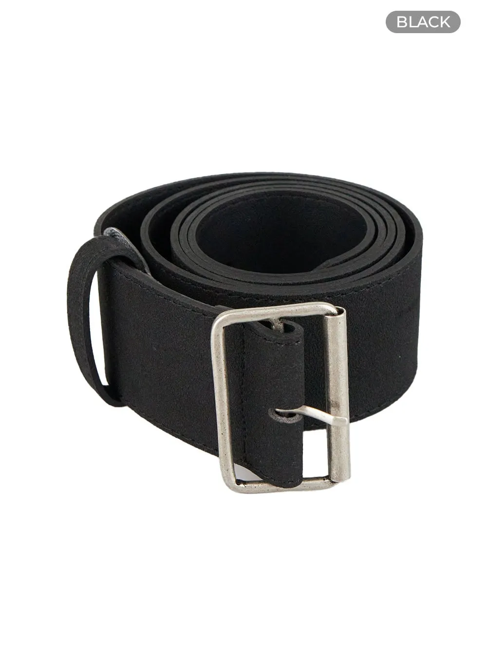 Solid Suede Buckle Belt CU425