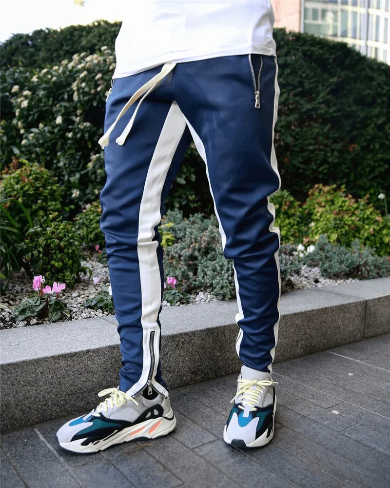 Stylish Two-tone Sports Jogging Pants for Men with Zipper Pockets - SF1133