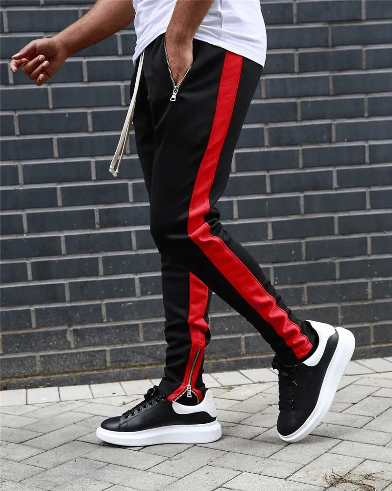 Stylish Two-tone Sports Jogging Pants for Men with Zipper Pockets - SF1133