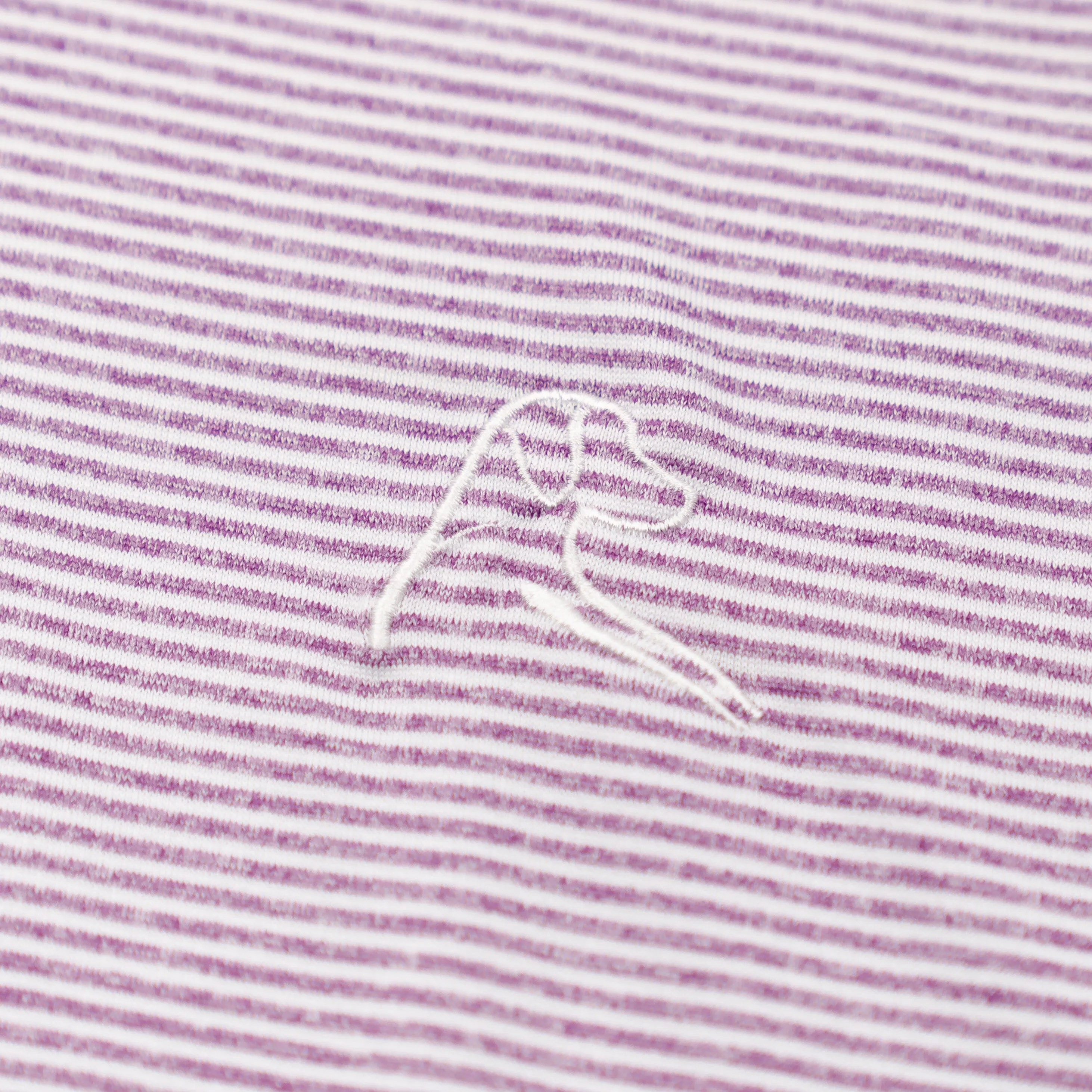 The Whaler Heather Stripe | Long Sleeve Performance Polo | The Whaler Heather Stripe - Big Easy Lavender/White