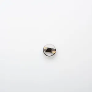 Two-Tone Brown Striped Clear Button - Small