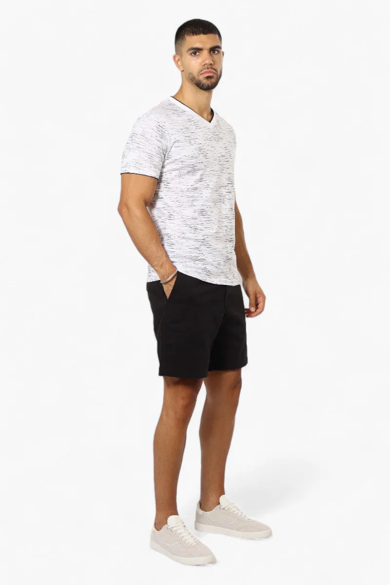 Urbanology Patterned V-Neck Tee - White