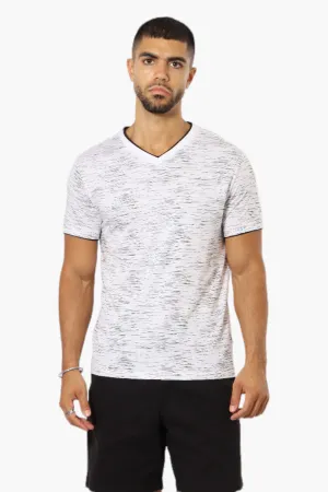 Urbanology Patterned V-Neck Tee - White