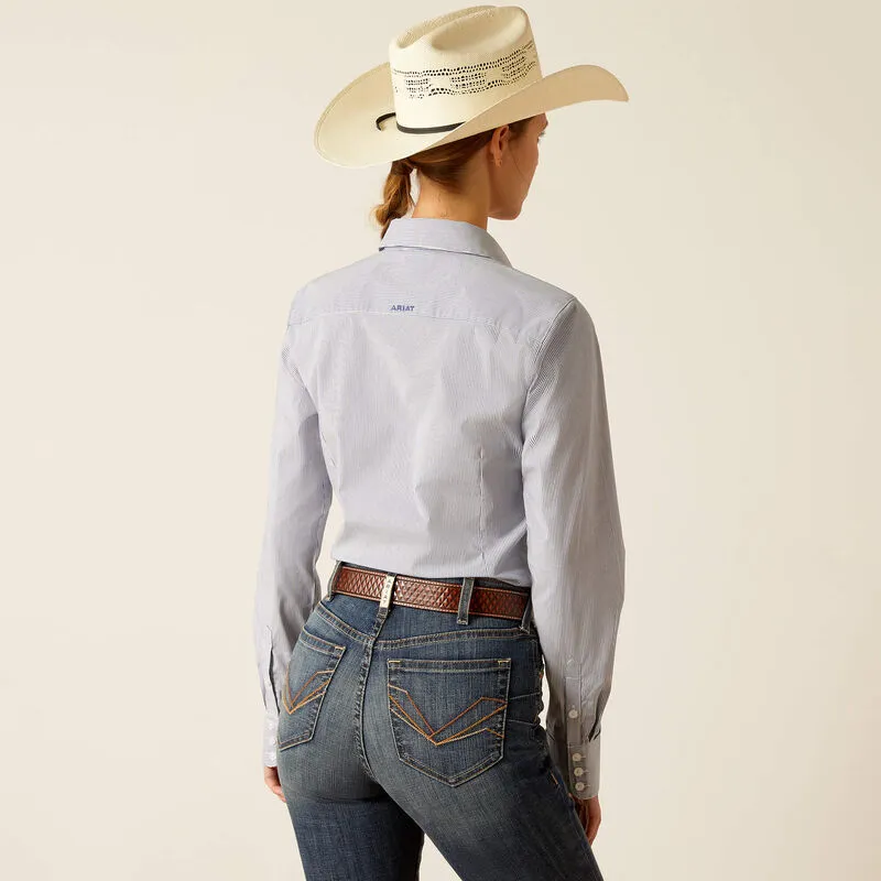 Women's Ariat Wrinkle Free True Blue Stripe Button Down Shirt